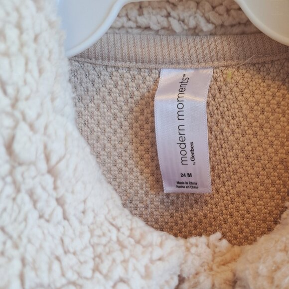 4/$20 Gerber Modern Moments Unisex Micro Plush Button Down Jacket Size 24 Months - Picture 7 of 10